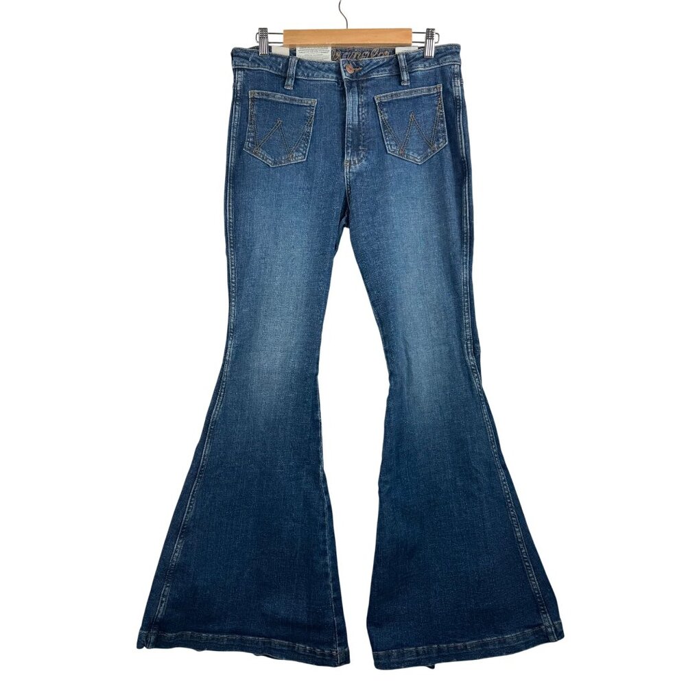 Wrangler High Rise Flare Jean‎ 90s front pocket western sz 30x34